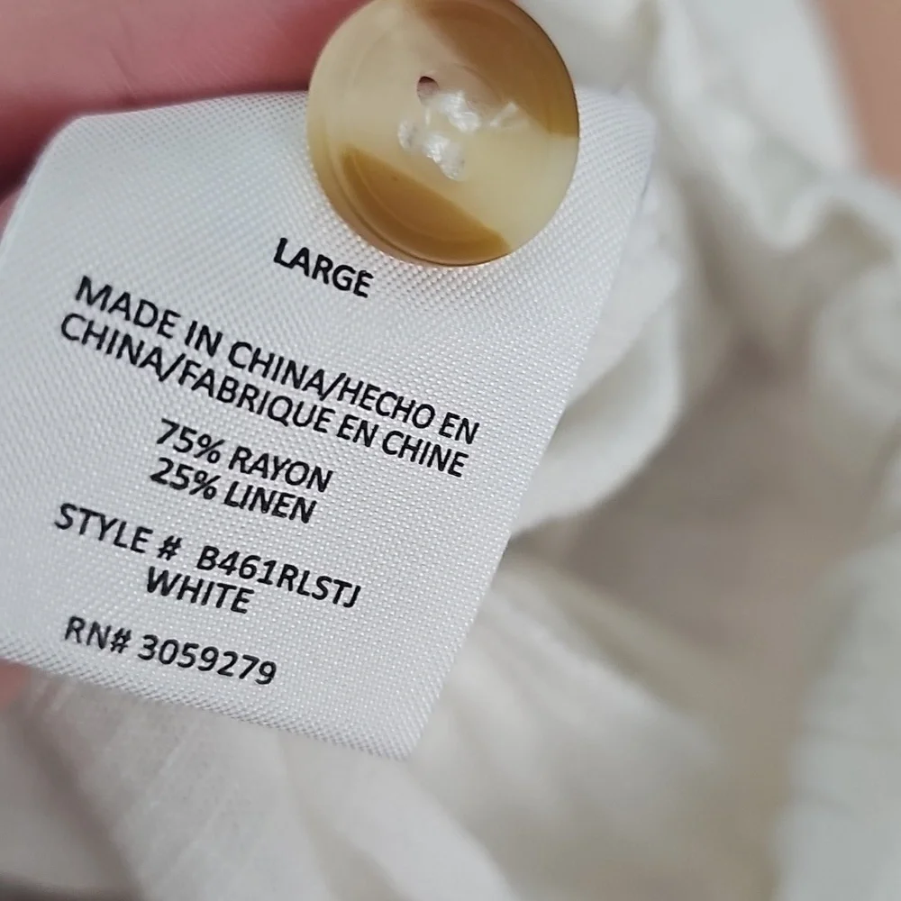 NWT Thread And Supply Women's White Linen Pants - Picture 7 of 8